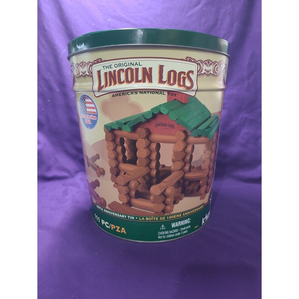 Lincoln Logs 100th Anniversary Set Complete Set Limited Edition with Tin K'NEX